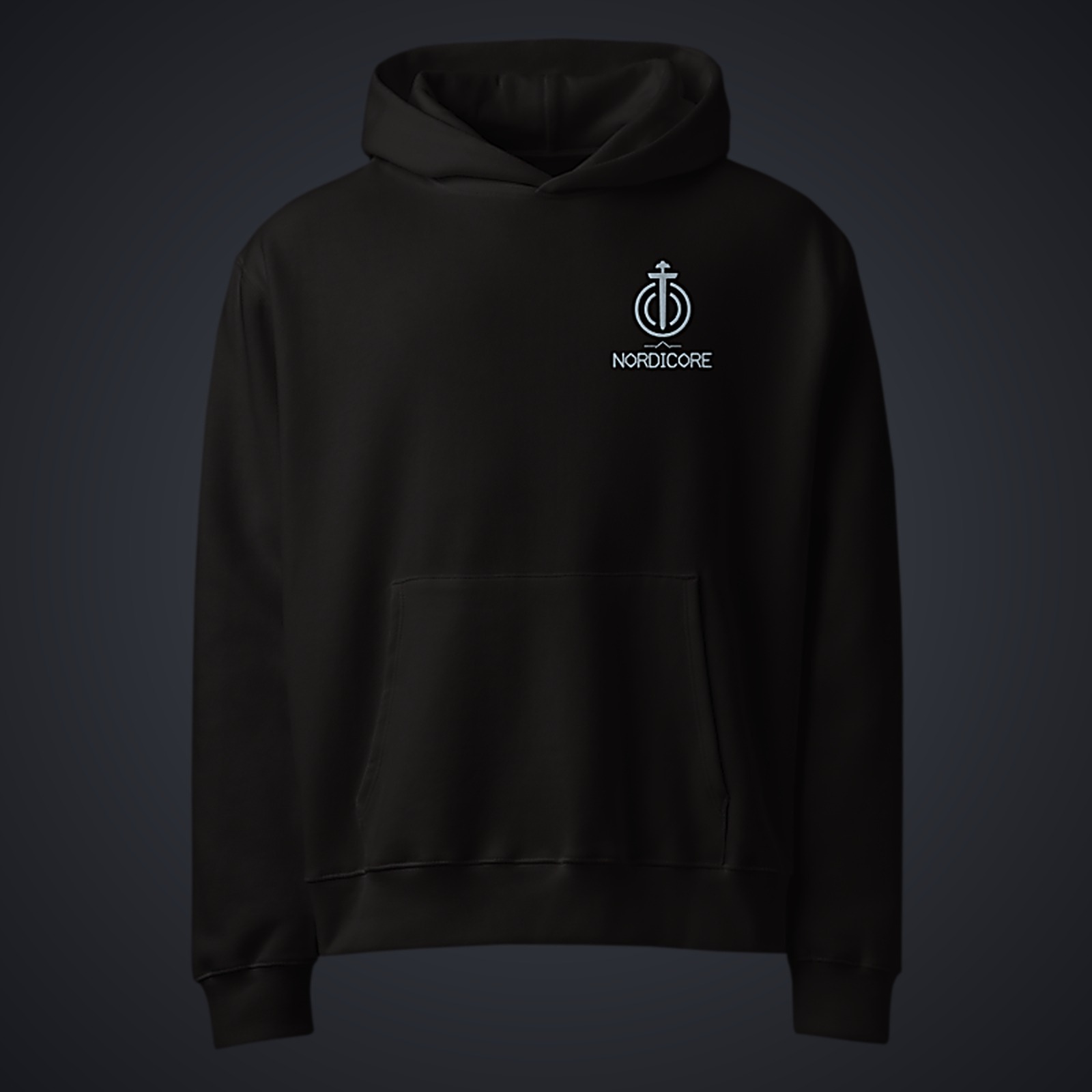 Schwert und Schild Oversized Hoodie — Black